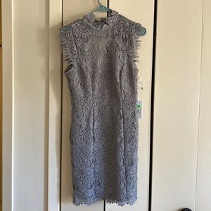 Gray, lace dress